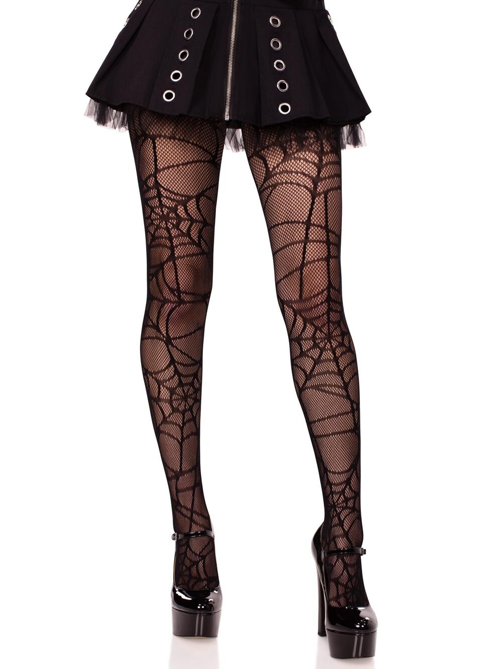 9989 ’s Spiderweb Halloween Tights Goth Fishnets Alt Clothes Black